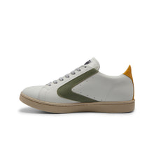 Afbeelding in Gallery-weergave laden, ValSport Vintage Sneakers Bianco OLIVE-YELLOW VTMM 3201
