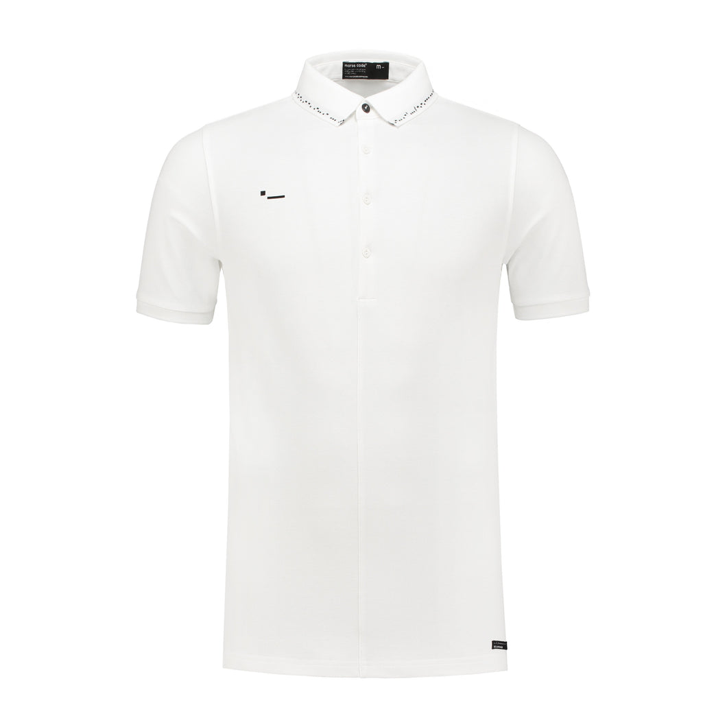 MORSE CODE POLOSHIRT WHITE 10302